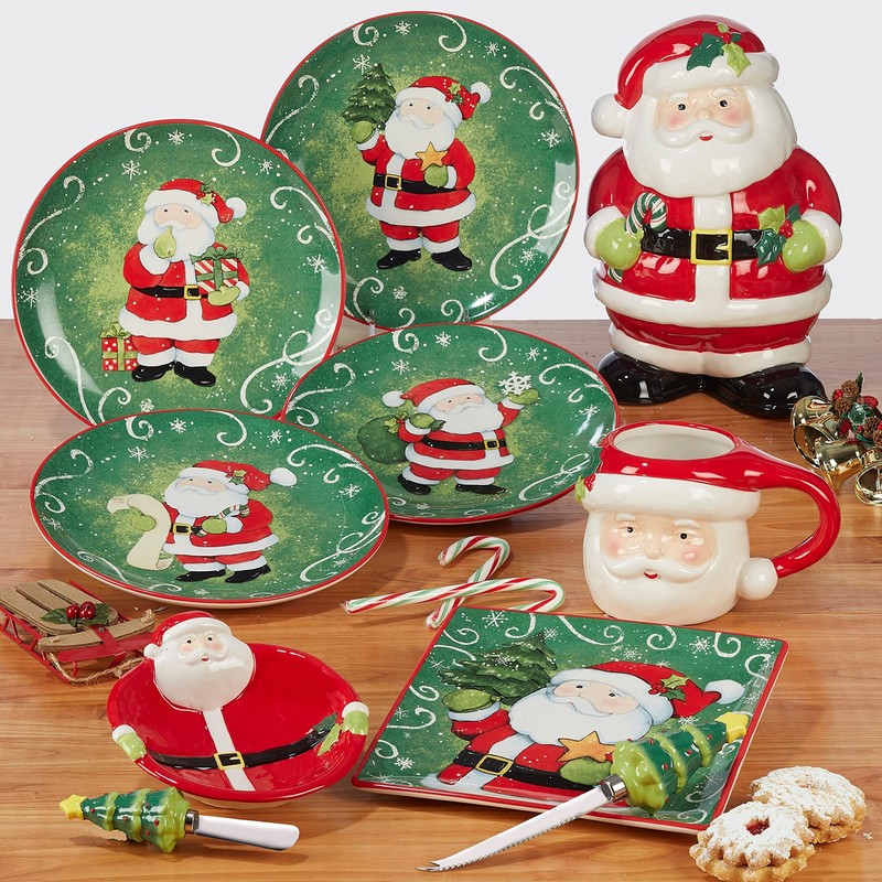 Certified International Holiday Magic Santa Rectangular Serving Platter, 14" X