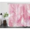 HVEST Modern Marble Shower Curtain, Pink and Gold Luxurious Marble