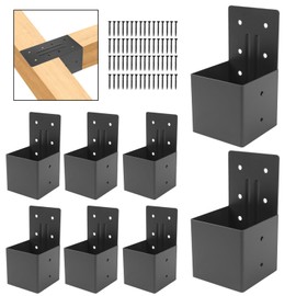 Pergola Brackets 8pcs,4“x 4"(Actual 3.6 "x 3.6") Rafter Post Brackets,Pergola Connectors,DIY Connectors Bracket for Outdoor Gazebos,Log Cabins,Sunroom,Carport,Deck Railing
