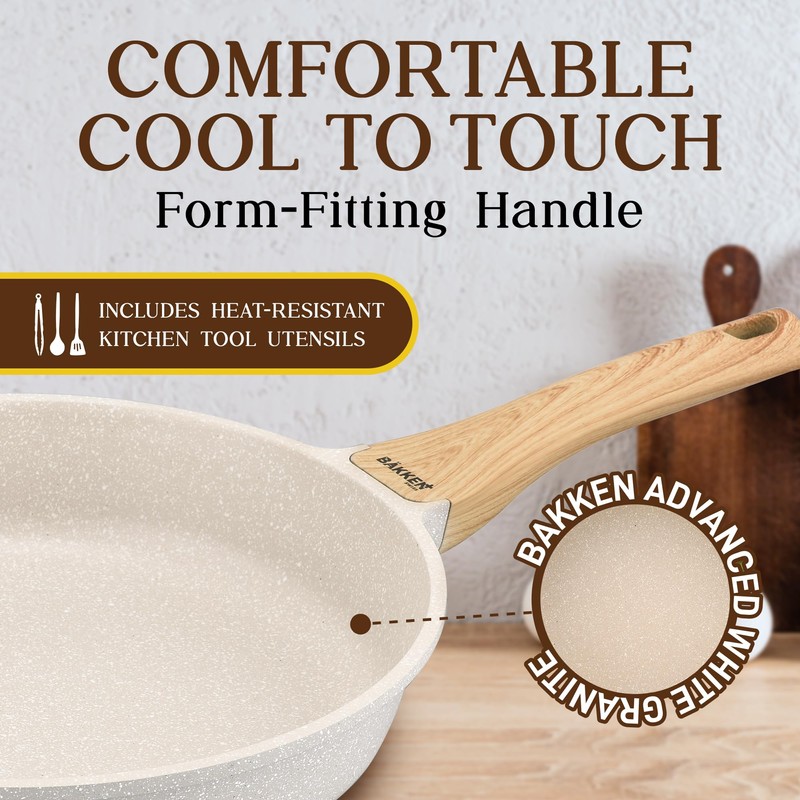 Bakken-Swiss 14-Piece Kitchen Cookware Set – Granite Non-Stick – Eco-Friendly