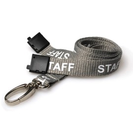 ALG ID Cards | Grey Staff Lanyard with Metal Lobster Clip & Safety Breakaway (1)