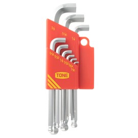 TONE BSB900S Underneck Short Ball Point L-Shaped Wrench Set, 9 Pieces Included