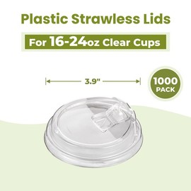 FMP Brands Strawless Lids for 16/20/24 oz Plastic Clear Cup / 1000pcs