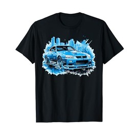 Blue GT R 34 Skyline JDM Car Lover T-Shirt, black