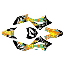 Kalair GFX Graphics Kit for Kawasaki KLX110, KLX110R/RL (2010-2024) Warefare Series Teal 21 Mil - Dirt pit bike motorcycle stickers, dirtbike racing automotive decal motocross accessories no-plastics