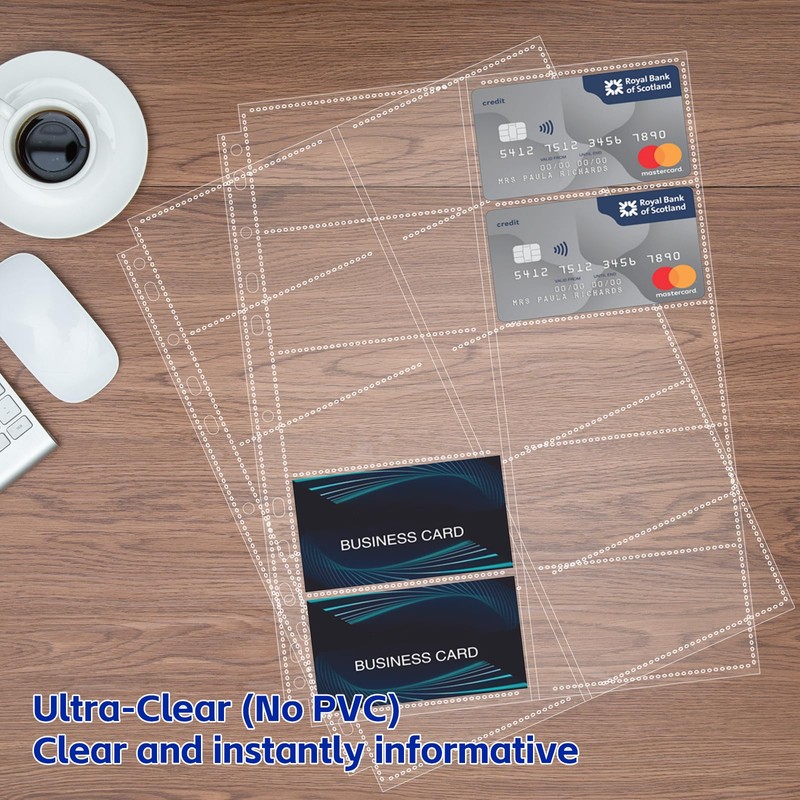 BYSTER A4 Business Card Book, PU Leather Organizer with 30