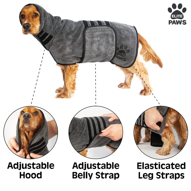 Elite Paws® UK: Luxury Dog Drying Coat, Thicker & Softer