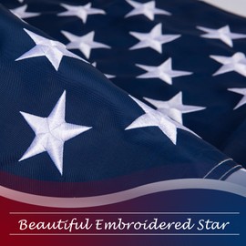 8x12 American Flag for Outside, Heavy Duty Outdoor, All Weather,Embroidered Stars with Brass Grommetss (USA Flag 8X12 FT)