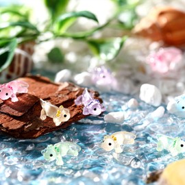 RoundFunny 100 Pcs Mini Resin Axolotl Miniature Figurine Glow in The Dark Resin Axolotl Toy Bulk Tiny Animal Axolotl Charms Small Axolotl Ornament for DIY Garden Landscape Dollhouse Aquarium Crafts