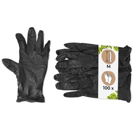 BIOZOYG Nitrilhandschuhe 100 Stück M schwarz - Einweghandschuhe frei von Latex Handschuhe aus Nitril puderfrei - Alternative für Latexhandschuhe Einmalhandschuhe für Küche Garten Friseur Werkstatt