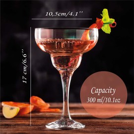 the mask el turko Margarita Glasses, Cocktail Glasses, Martini Coupe Glasses, Crystal Espresso Martini Glasses, Long stem Glassware (250ml/8.4oz) (4 Pcs)