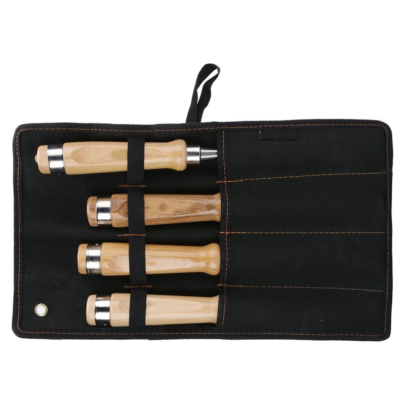 4pcs/set Wood Carving Chisel Flat Blade DIY Woodworking Hand Tool