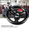 Black Round 3 Spoke Hand Wheel with Rotary Handle for