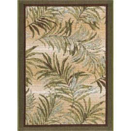 Unique Loom Outdoor Botanical Collection Area Rug - Keukenhof (2' x 3' 1" Rectangle, Green/ Beige)