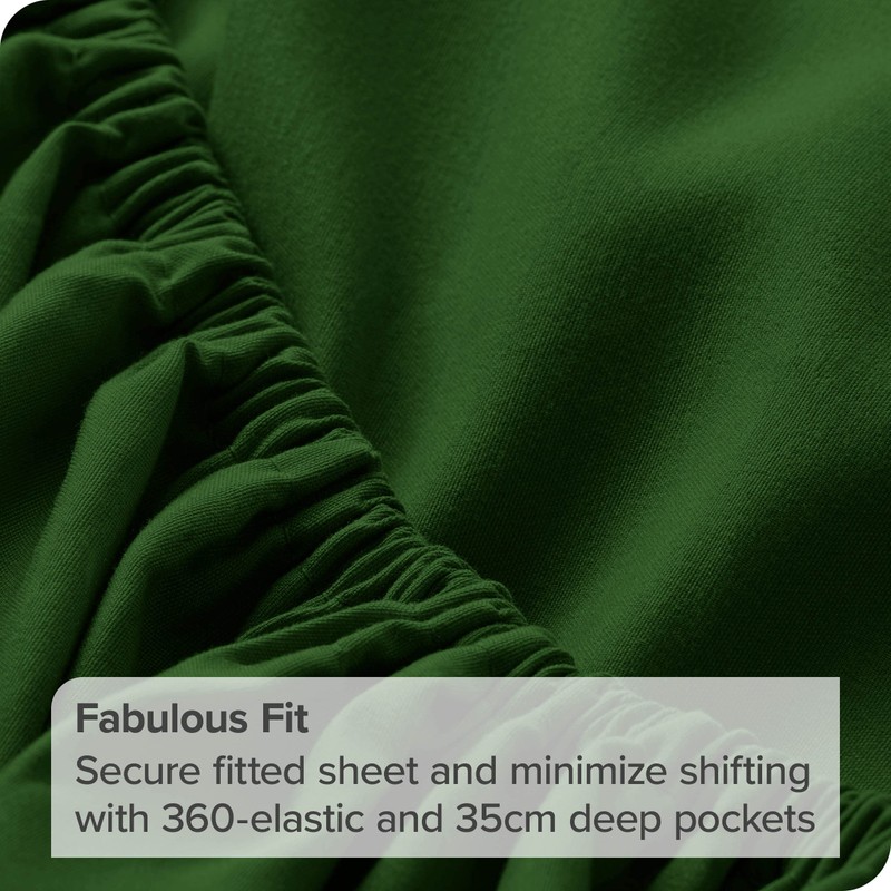Bare Home Fitted Bottom Sheet Double - Premium 1800 Ultra-Soft