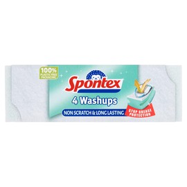Spontex Washups Scouring Pad Scratch Resistant - Pack of 4