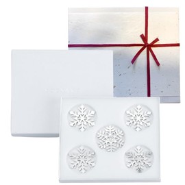 [Nousaku Japanese Paper Wrapping] Chopsticks Rest, Tin Crystal, Pack of 5, Snowflake