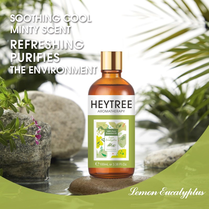 HEYTREE Lemon Eucalyptus Essential Oil - Refreshing Aromatherapy Oil for