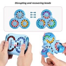 Pack of 2 Puzzle Games for Adults, Skill Games, Concentration Games, Travel Games, Children, Smart Finger Cube, Puzzle, Intelligence Rubik's Cube, IQ Dice, Spinner Game Toy, Patience Games