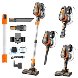 TC-JUNESUN 600W Powerful Corded Stick Vacuum Cleaner with 20000kpa Suction, 2 Speed Modes, Lightweight Design for Hardwood Floors & Home Cleaning，23FT Cord Vacuum