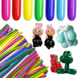 EBLLIWSM 200 PCS Latex Twisting Balloons 260Q Magic Balloons Assorted Color Long Balloons for Animal Shape Party Decorations