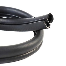 11/16"x 3/4"-Automotive Door Rubber Seal Trim with Side Bulb and Metal-Fits Range 3/64"to 3/8" Edge-Flexible PVC Material with EPDM-for Car or Truck and Home Application-Anti-Collision-Black (5ft)