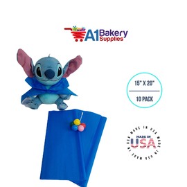 Tissue Paper Squares, Bulk 10 Sheets, Premium Gift Wrap and Art Supplies for Birthdays, Holidays, or Presents by A1BakerySupplies, Small 15 Inch x 20 Inch (Sapphire Blue)