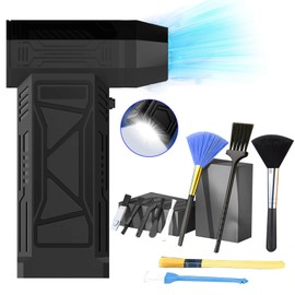 Compressed Air Duster, 150000RPM Electric Air Duster Turbo Fan(10000mAh), 5 Gear Adjustable Cordless Rechargeable Air Duster with LED Light, Air Blower Duster for Car, Cleaning, Camping, Outdoors