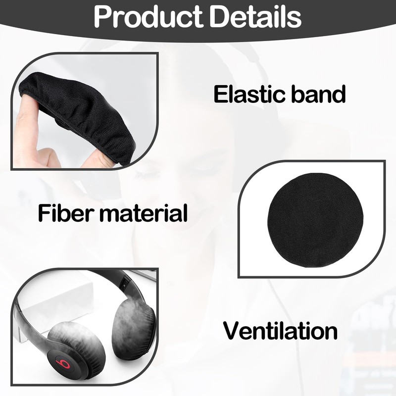 BOULESENM Pack of 6 Headphone Ear Pads, Stretchable Washable Headphone