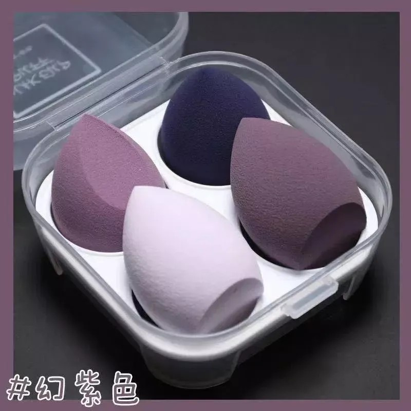 CB Kit Esponja Maquillaje 4 Piezas Color Morada Con Caja