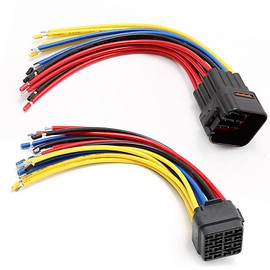 EATAKWARD 16 Pin Way Auto Waterproof Electrical Wiring Connector Plug Male and Female Replacement Pigtail Cable 6" Universal for Automotive Car