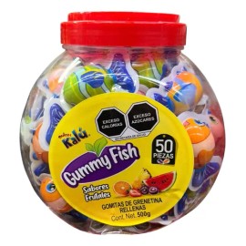 Gomitas Rellenas Gummy Fish Sabores Frutales 50pz 500g