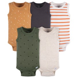 Gerber Baby Boys Multi-Pack Sleeveless Onesies Bodysuit Green Stars 3-6 Months