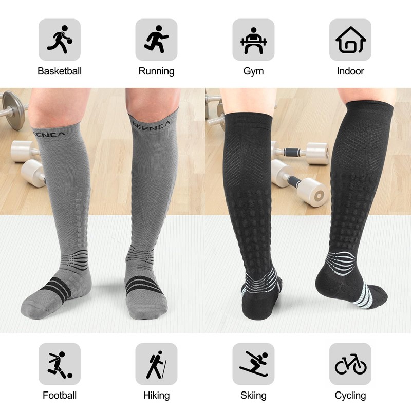 NEENCA Compression Socks for Women&Men, 20-30mmHg Knee-High Graduated Socks for