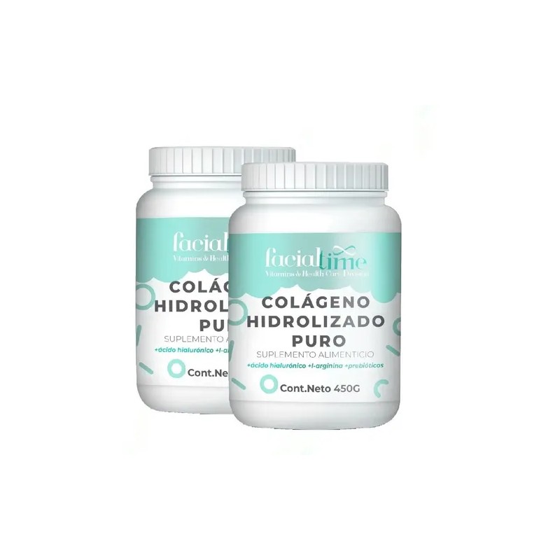 Kit 2 Colágeno Hidrolizado Ácido Hialurónico 450 Gr