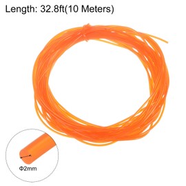 sourcing map Polyurethane Round Belt 2 mm Diameter 32.8 ft (10 Metres) Length Smooth Surface PU Urethane Belt for Drive Transmission Orange