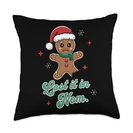 Lost It In Nom Funny Gingerbread Man Christmas Men Women Kid Throw Pillow