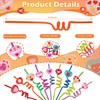 24 Packs Bulk Heart Shape Reusable Plastic Straws, Drink Straws
