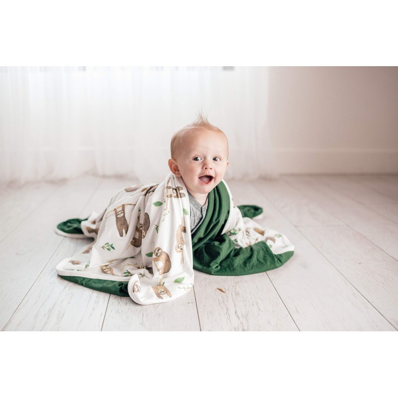 Large Premium Knit Baby 3 Layer Stretchy Quilt Blanket"Noah" by