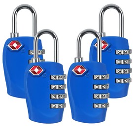 4 Dial Digit TSA Approved Travel Luggage Locks Combination for Suitcases (Sky Blue-4Pack)