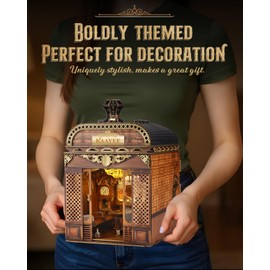 Book Nook Kit - Retro Train, 218 PCS DIY Miniature House 3D Wooden Puzzles for Adults, Dollhouse Tiny Booknook Bookshelf Decor, Stress Relief Craft for Enthusiasts and Craft Lovers Family & Friends