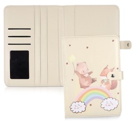 Huiguli Maternity Log Cover Made of Faux Leather, Maternity Log Cover with Magnetic Closure, Maternity Log Cover for Insurance Cards, Ultrasound Images & Mothers Vaccination Certificate Cover, Beige