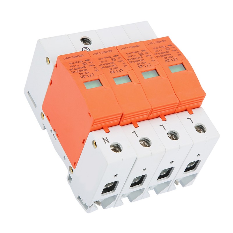 4P 20kA 420vAC House Surge Protective Low voltage Arrester Device