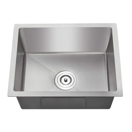 TSIBOMU 23 inch Undermount Kitchen Sink, 23x16 Inch Single Bowl Kitchen Sinks Undermount, 18 Gauge Stainless Steel 9 Inch Deep Sink Handmade Kitchen Sink, Brushed Nickel