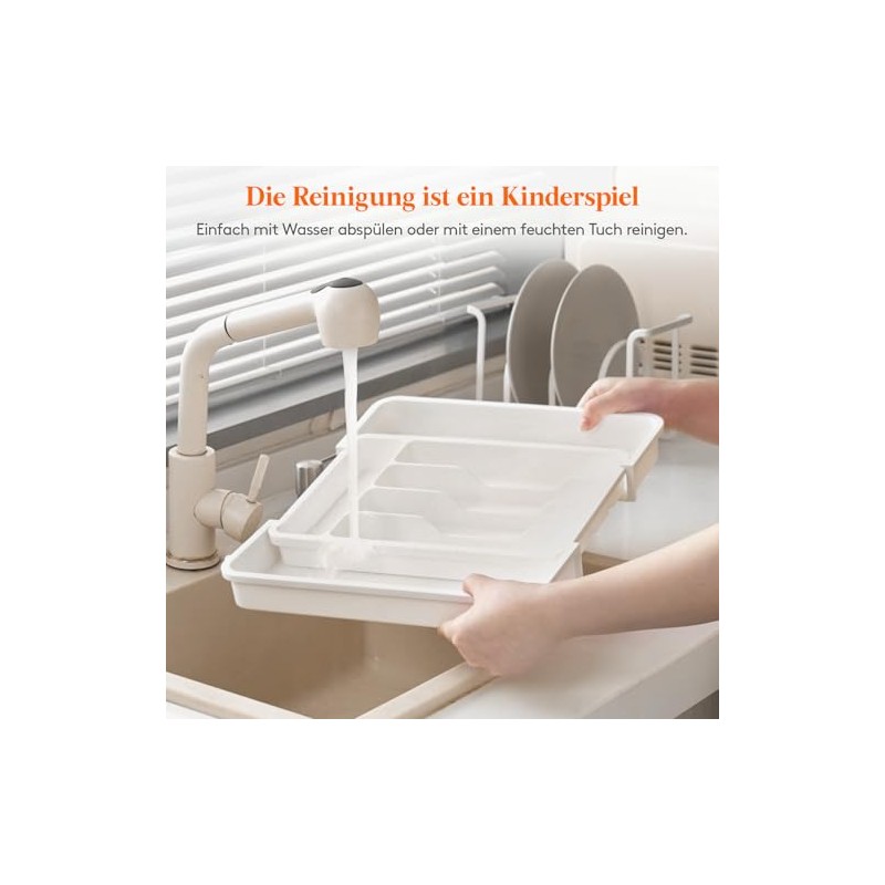 Lifewit Cutlery Tray for Drawers, Adjustable Plastic Organiser Kitchen Depth