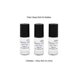 Orange Fragrance Oil - 3 Bottles 0.17 Fl Oz Glass Roll On (5ml)