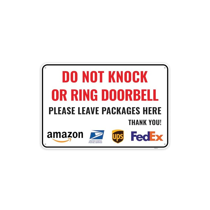 1PC Do Not Knock Or Ring Doorbell Sign 12 x