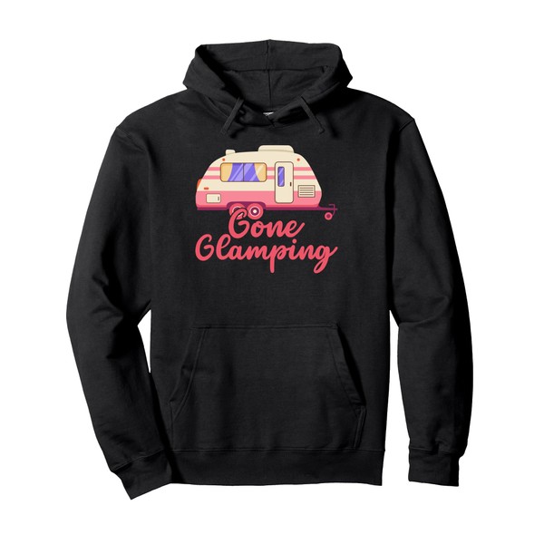 Gone Glamping Nature Camping Trip Campfire Glamper Pullover Hoodie