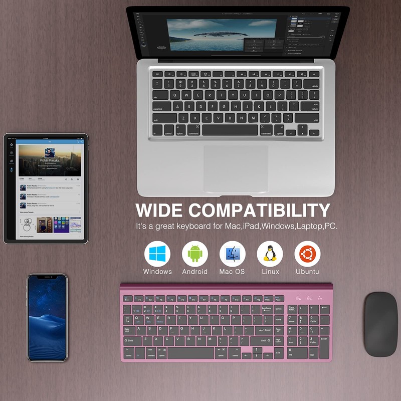 JOYACCESS J Teclado Bluetooth Multi Dispositivo (2.4G+BT3.0+BT5.0) Inglés QWERTY Teclado