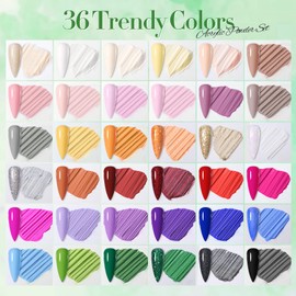 Born Pretty BORN PRETTY Acrylic Powder Set 36 Colors Acrylic Nail Powder Nude Pink Blue Yellow Purple Red Glitter Professional Polymer 3D Acrylic Nail Art Kit for French Nail Extension All Seasons Nail Carving